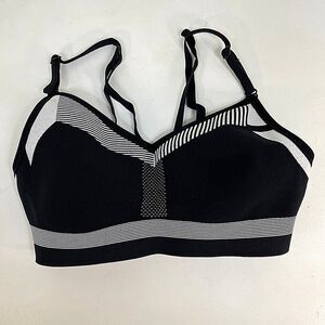 Nike Sports Bra Women's  Size XSmall Black White Adjustable Shoulder Straps